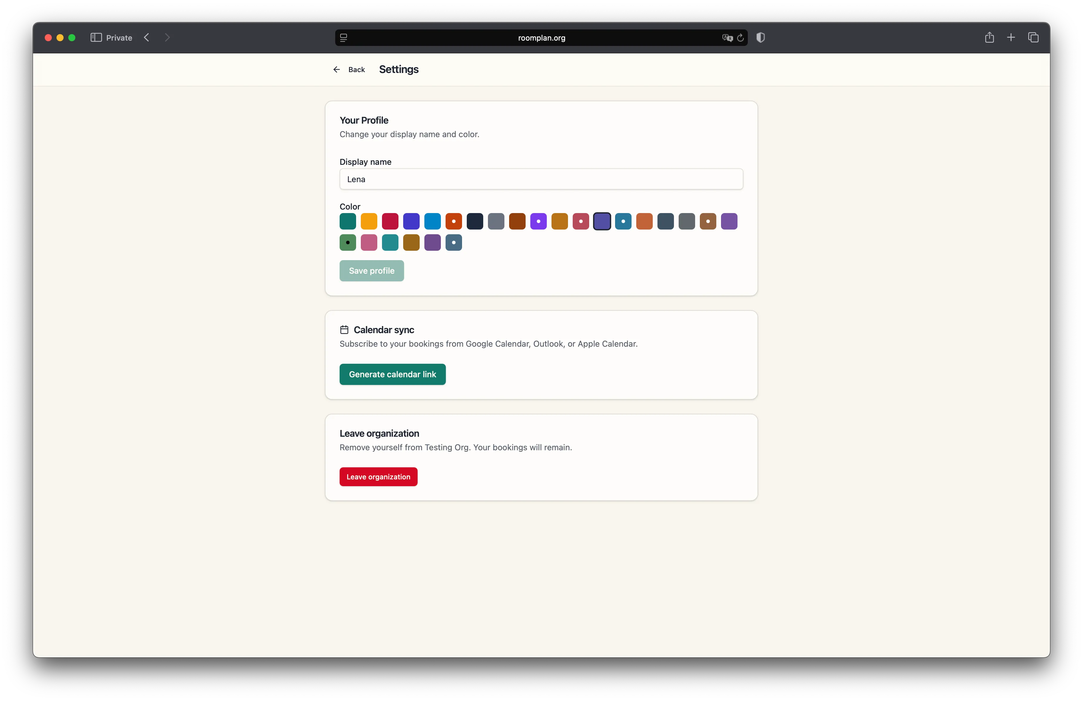 Member settings